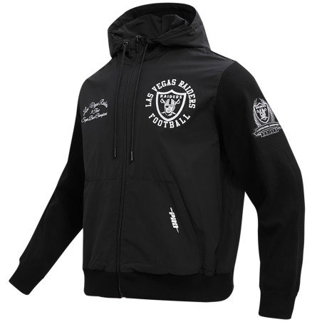 PRO STANDARD LAS VEGAS RAIDERS HYBRID WOVEN FULL ZIP HOOD