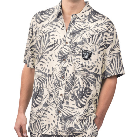MARGARITAVILLE SAND WASHED MONSTERA PRINT PARTY SHIRT