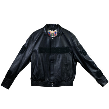 JEFF HAMILTON RAIDERS LAMBSKIN LEATHER TONAL JACKET