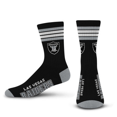 LAS VEGAS RAIDERS FOUR STRIPE DEUCE CREW SOCKS