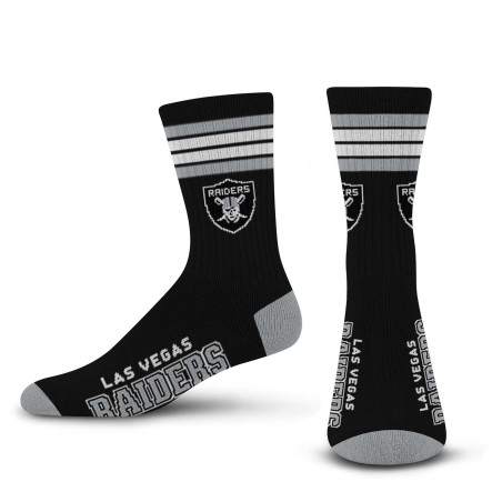 LAS VEGAS RAIDERS FOUR STRIPE DEUCE CREW SOCKS
