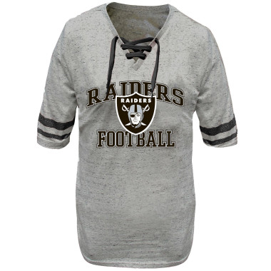 RAIDERS WOMENS PLUS LACE UP YARN TEE