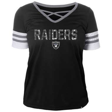 NEW ERA WOMENS SHORT SLEEVE CRISS CROSS V-NECK TEE