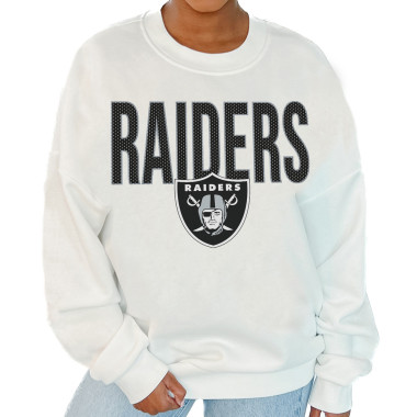 RAIDERS FLEECE DROP SHOULDER PULLOVER CREWNECK SWEATSHIRT