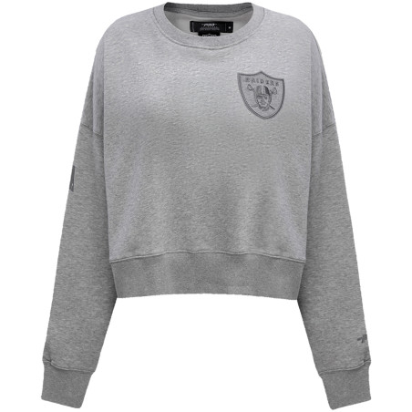 PRO STANDARD LAS VEGAS RAIDERS WOMENS NEUTRAL FLEECE CREWNECK SWEATSHIRT