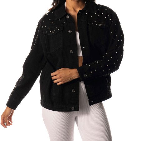 RAIDERS RHINESTONE DENIM JACKET