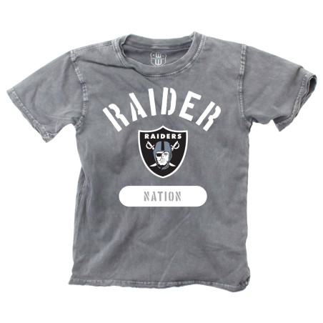 RAIDER NATION YOUTH RAW EDGE SHORT SLEEVE FADED WASH TEE