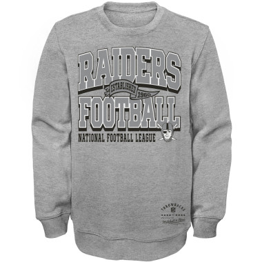MITCHELL & NESS RAIDERS YOUTH FLYING PENNANT FLEECE CREW NECK SWEATSHIRT