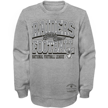 MITCHELL & NESS RAIDERS YOUTH FLYING PENNANT FLEECE CREW NECK SWEATSHIRT