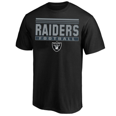 RAIDERS BIG & TALL SHORT SLEEVE BLACK POP STACK PRINT TEE